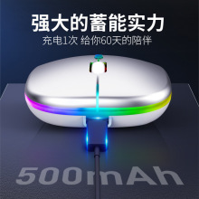源仓爆款无线鼠标 充电静音发光2.4G＋蓝牙鼠标 type-C